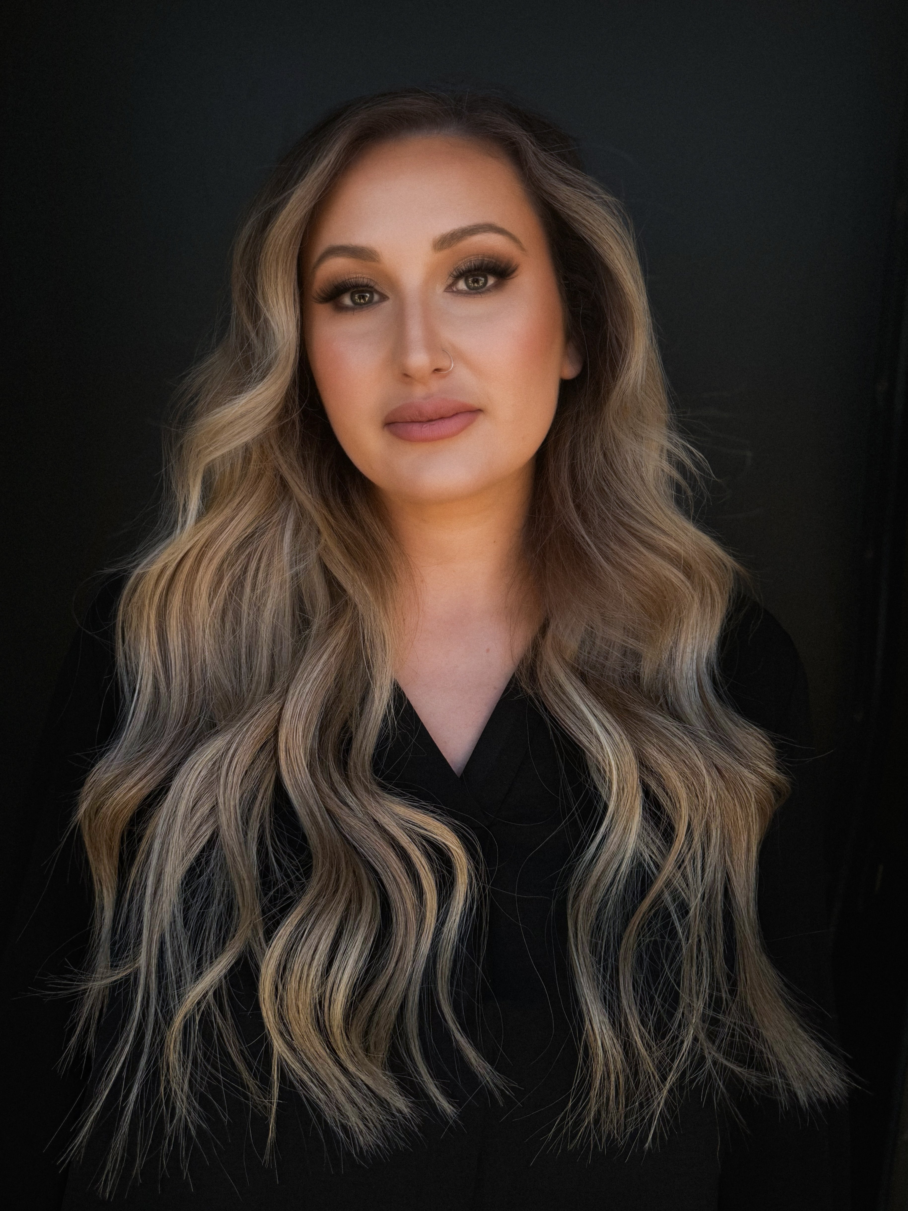 Girl is standing with open hairs