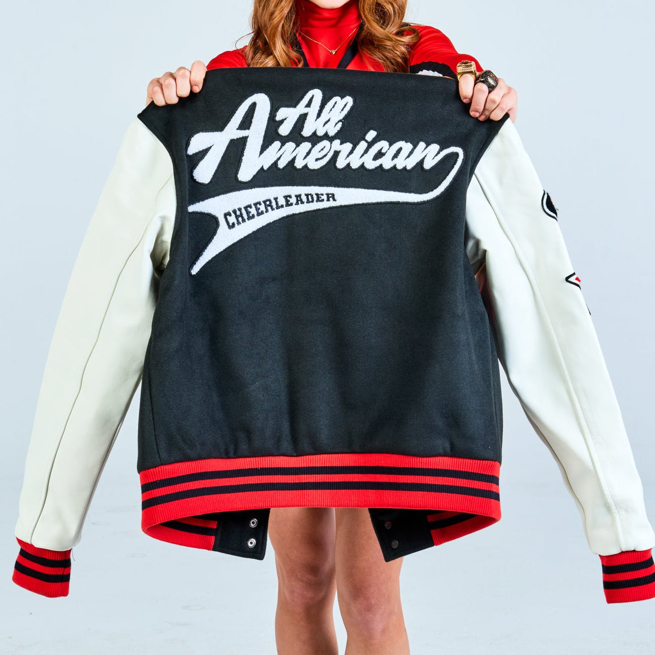 All American Black Letterman Jacket