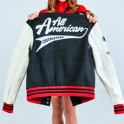 All American Black Letterman Jacket