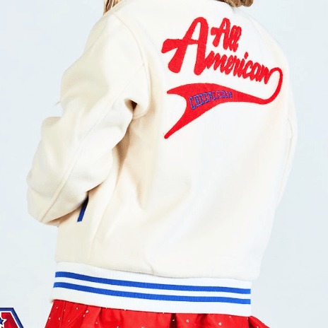 All American White Letterman Jacket - Nfinity™ Cheer - Final Sale