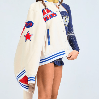 All American White Letterman Jacket - Nfinity™ Cheer - Final Sale