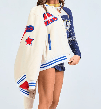 All American White Letterman Jacket - Nfinity™ Cheer - Final Sale