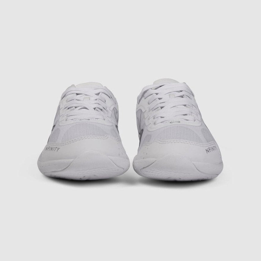 Nfinity Alpha cheer shoe in white, pair, front view