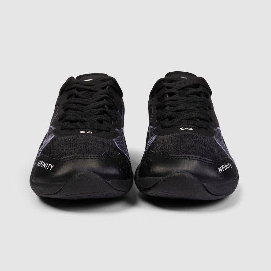 Nfinity Alpha cheer shoe in black, pair, front view