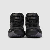 Nfinity Beast mid-top cheer shoe in black, pair, front view