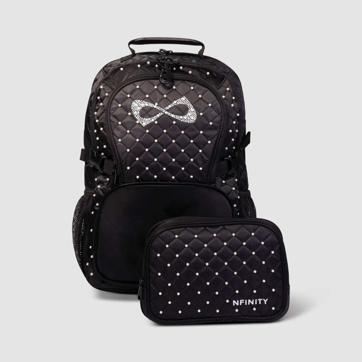 black leather quilted backpack purse Black Quilted