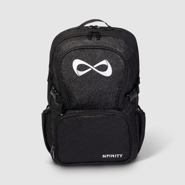 INFINITY ブラック・グリッター バッグ チアリーディング Black Sparkle Backpack | Cheerleading Black Glitter Backpack
