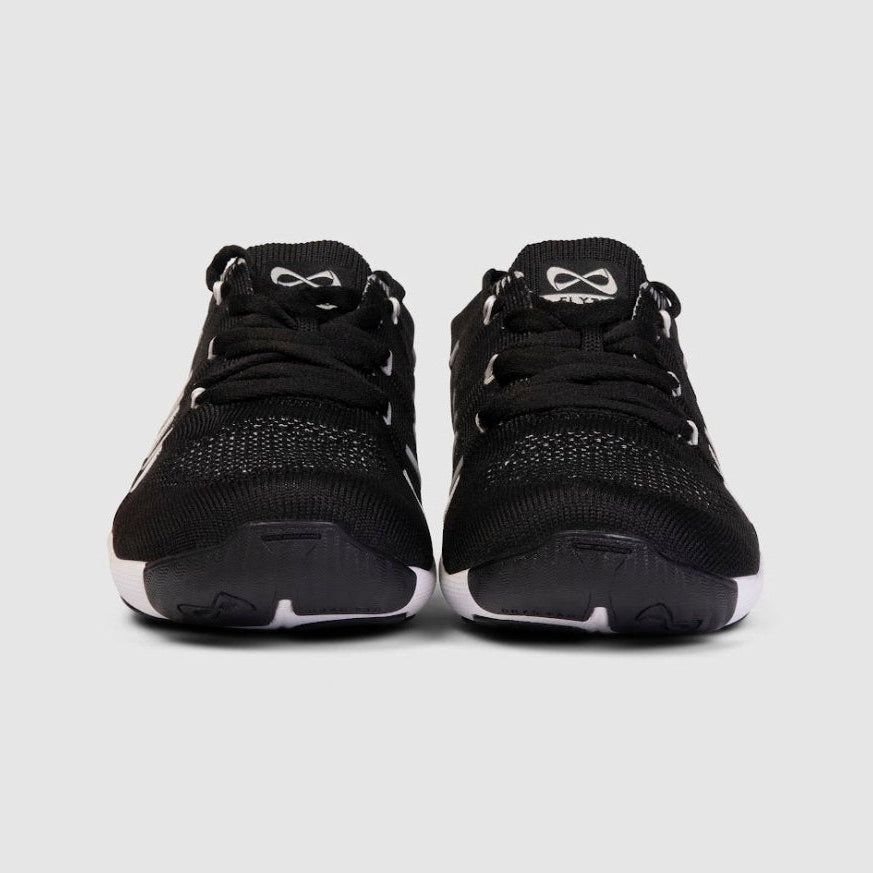 Nfinity Flyte cheer shoe in black, pair, front view