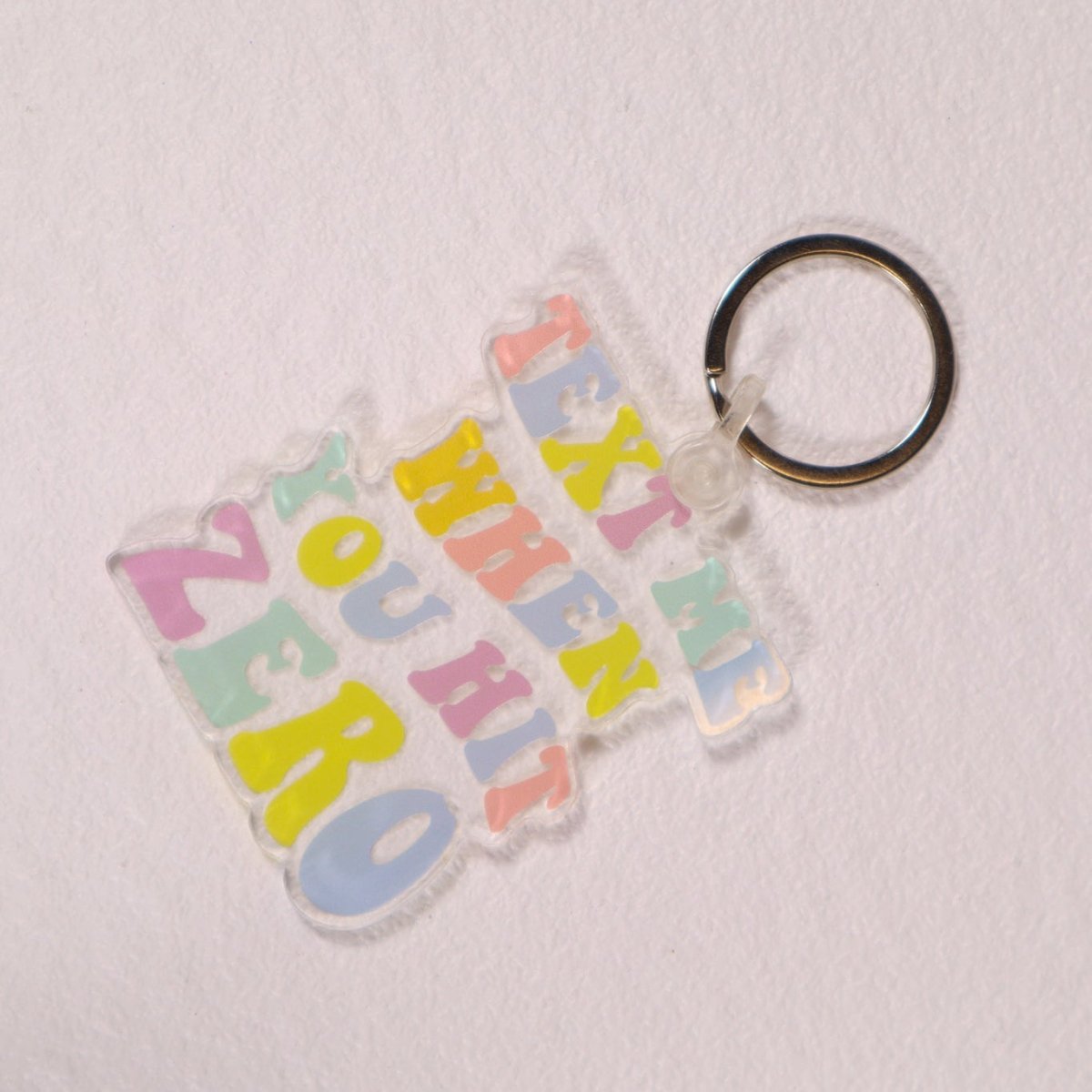 TEXT ME WHEN YOU HIT ZERO - KEYCHAIN - Nfinity™ Cheer - Accessories