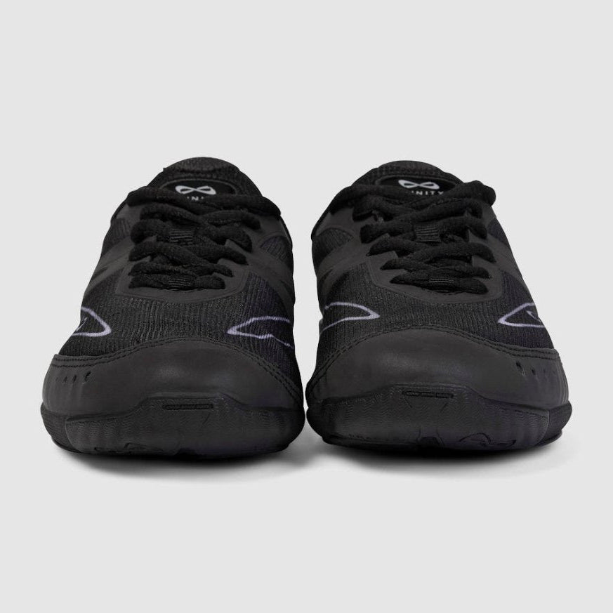 Nfinity Vengeance cheer shoe in black, pair, front view