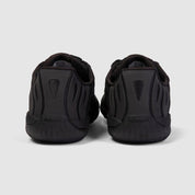 Nfinity Vengeance cheer shoe in black, pair, heel view