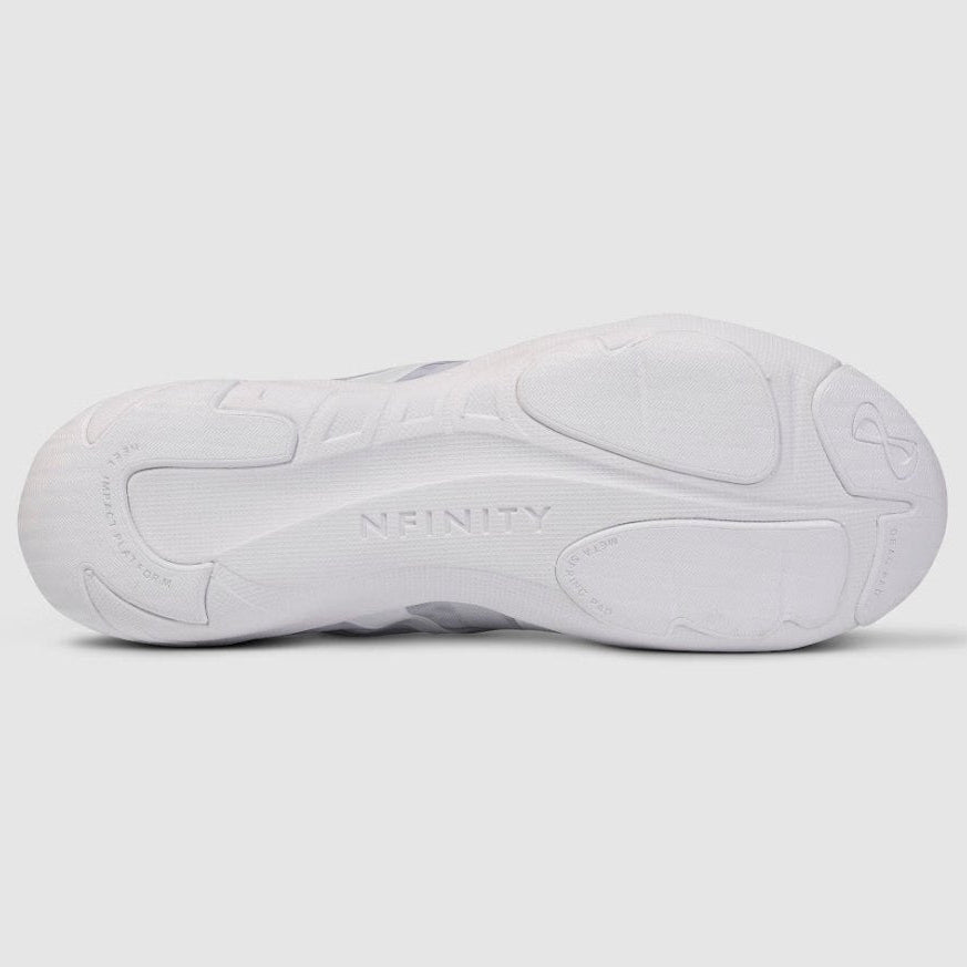 Nfinity Vengeance cheer shoe in white, outsole