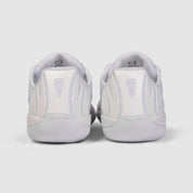 Nfinity Vengeance cheer shoe in white, pair, heel view