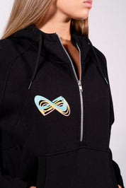 ALPHA CROP 1/4 ZIP HOODIE - Nfinity - Outerwear