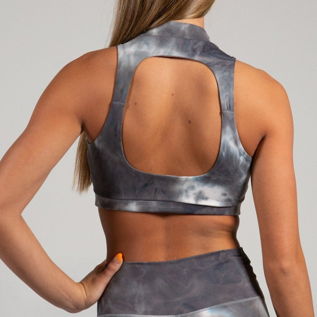 NFINITY HIGH NECK OPEN BACK TIE DYE BRA - Nfinity - Sports Bra